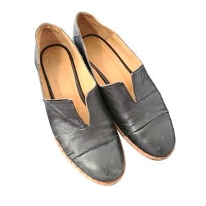 Anthropologie Black Leather Loafers